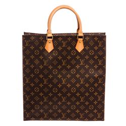Louis Vuitton Monogram Canvas Leather Sac Plat Tote Bag