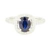 Image 2 : 1.94 ctw Oval Brilliant Blue Sapphire And Diamond Ring - 14KT White Gold