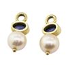 Image 2 : 0.80 ctw Blue Sapphire and Pearl Earring Enhancers - 14KT Yellow Gold