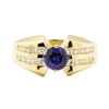 Image 2 : 1.47 ctw Blue Sapphire And Diamond Ring - 14KT Yellow Gold