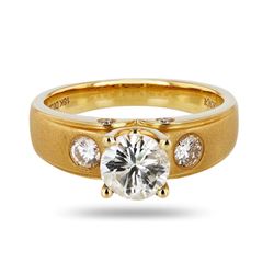 0.97 ctw SI2 Diamond 18K Yellow Gold Unity Ring (1.26 ctw Diamonds)