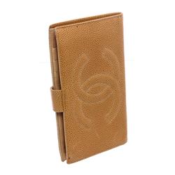 Chanel Vintage Brown Caviar Leather Timeles French Purse Wallet