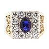 Image 2 : 2.84 ctw Blue Sapphire And Diamond Ring - 18KT White And Yellow Gold
