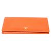 Image 4 : Chanel Orange Lambskin Leather Long Bifold Wallet