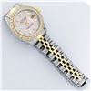 Image 5 : Rolex Ladies 2 Tone 18K Gold Bezel Pink MOP Baguette Diamond Datejust Wristwatch