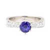 Image 2 : 1.52 ctw Sapphire And Diamond Ring - 18KT White Gold