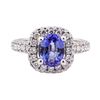 Image 2 : 2.44 ctw Sapphire And Diamond Ring - 14KT White Gold