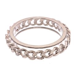 Chanel Silver CC Chain Clear Lucite Bangle Bracelet