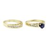 Image 1 : 1.29 ctw Blue Sapphire and Diamond Ring Set - 14KT Yellow Gold