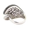 Image 3 : 4.11 ctw Black and White Diamond Ring - 18KT White Gold