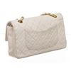 Image 3 : Chanel Chanel White Lambskin Leather Classic Medium Double Flap Bag