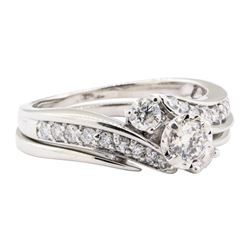 0.93 ctw Diamond Ring And Ring Guard - 10KT White Gold