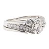 Image 1 : 0.93 ctw Diamond Ring And Ring Guard - 10KT White Gold