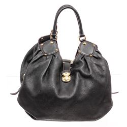 Louis Vuitton Black Monogram Leather Mahina XL Hobo Bag