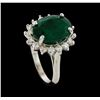Image 4 : 7.18 ctw Emerald and Diamond Ring - 14KT White Gold