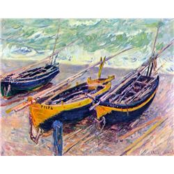 Claude Monet - Three Fishing Boats in Eretrat