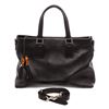 Image 1 : Gucci Black Pebbled Leather Bamboo Tassel Tote Shoulder Bag