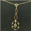 Image 6 : Antique Victorian 10k Yellow Gold Aquamarine Seed Pearl Dangle Pendant Necklace