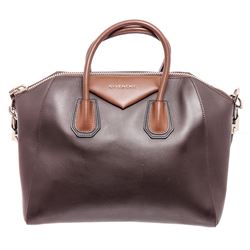 Givenchy Brown Leather Medium Antigona Satchel Shoulder Bag