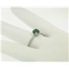 Image 8 : Platinum Etched Petite QUALITY .51 ctw Emerald Solitaire Ring Engagement