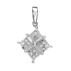 14k White Gold 0.46CTW Diamond Pendant