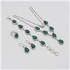 Image 1 : Gorgeous 4 Piece Green malachite Jewelry Set