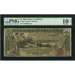 1896 $1 Educational Silver Certificate PMG 10NET