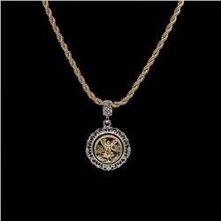 Mens 14 Kt Gold Plated 50 Peso Pendant