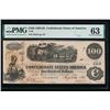 Image 1 : 1862-63 $100 Confederate States of America Note PMG 63