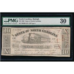 1862 $10 Raleigh NC Obsolete Note PMG 30
