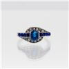 Image 1 : Lab Created Ladies Blue Sapphire White Gold Filled Ring