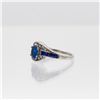 Image 2 : Lab Created Ladies Blue Sapphire White Gold Filled Ring