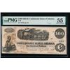 Image 1 : 1862-63 $100 Confederate States of America Note PMG 55
