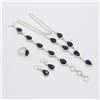 Image 1 : Lab Created Outstanding 4 Piece Black Spinel Jewelry Set