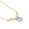 Image 2 : Plated 18KT Yellow Gold 4.75ctw Blue Topaz and Diamond Pendant with Chain