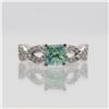 Image 1 : Lab Created Sparkling 2.5 Ct VVS1 Mint Green Diamond Ring