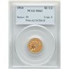 Image 1 : 1914 $2.5 Indian Head Quarter Eagle Coin PCGS MS62