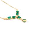 Image 2 : Plated 18KT Yellow Gold 6.10ctw Green Agate and White Topaz Pendant with Chain