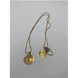 10K 17" CHAIN WITH 2 PENDANTS