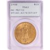 Image 1 : 1908 $20 St. Gaudens Double Eagle Gold Coin PCGS MS62 Old Green Rattler