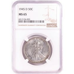 1945-D Franklin Half Dollar Coin NGC MS65