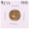 Image 1 : 1908 $2 1/2 Indian Head Quarter Eagle Gold Coin