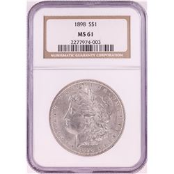 1898 $1 Morgan Silver Dollar Coin NGC MS61