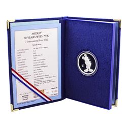 1988 Rarities Mint Disney Mickey International Icon 1oz Fine Silver Round w/Box & COA
