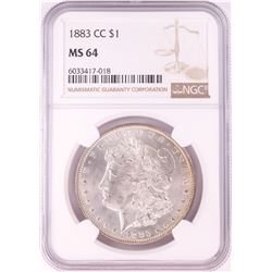 1883-CC $1 Morgan Silver Dollar Coin NGC MS64