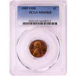 1909 VDB Lincoln Cent Coin PCGS MS65RB