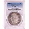 Image 1 : 1880-CC 8/7 High 7 $1 Morgan Silver Dollar Coin PCGS MS62