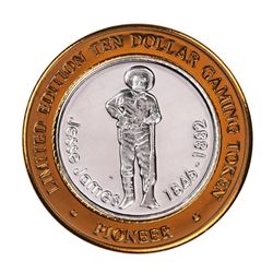 .999 Silver Pioneer Hotel & Gambling Hall $10 Casino Limited Edition Gaming Token