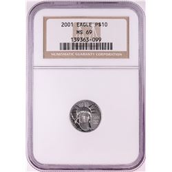 2001 $10 Platinum American Eagle Coin NGC MS69