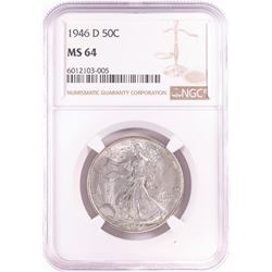 1946-D Walking Liberty Half Dollar Coin NGC MS64